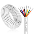 22 Gauge 8 Conductor Electrical Wire, 32.8FT White Stranded Low Voltage 22/8 by DEKIEVALE