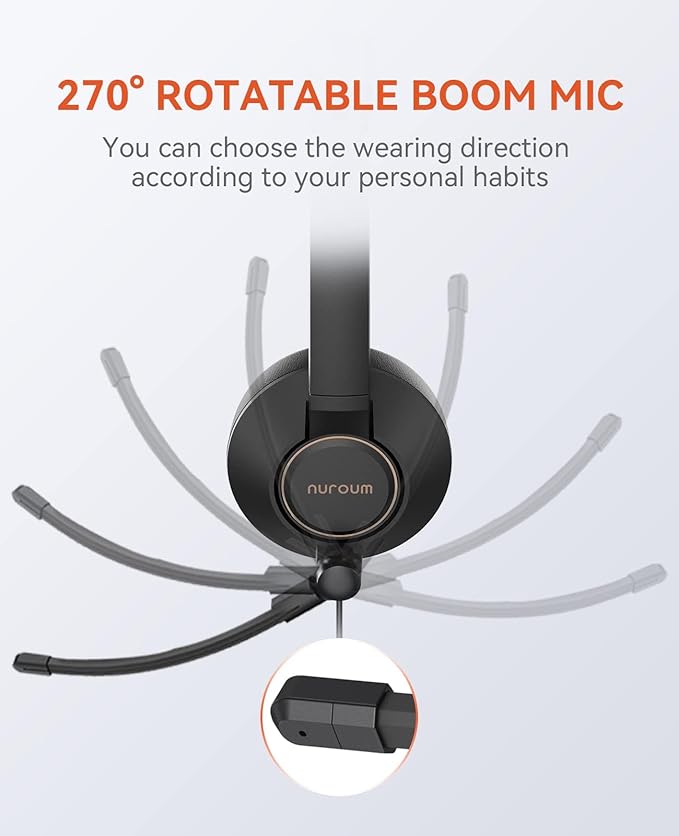 NUROUM HP11DU Wired Headset, Dual-Ear Headphones - Image 5