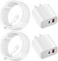 Fast Charger for iPhone, Dual Port A/C Apple iPhone Charger Fast Charging Block by WILLTOP