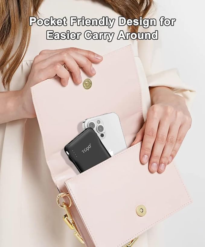 TG90° Portable Charger with Cords Only 10000mAh Power Bank with Built in Cables - Image 6
