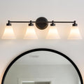 LOUSACE 4 Light Bathroom Vanity Light Matte Black Bathroom Lighting Fixtures by LOUSACE
