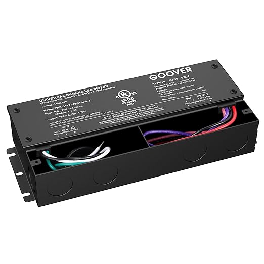 GOOVER 100W Dimmable LED Driver, 12V Triac Dimmable Power Supply, AC to DC - Image 9