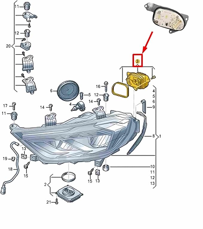 SOCAL-LED LIGHTING 82A998473 Left Daytime Running Light DRL Headlight Insert - Image 7