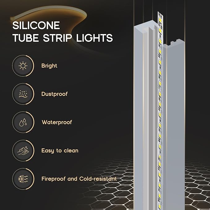 VOEWT LED Strip Lights Daylight White 6000K, 9.8ft 110-120V Neon Rope Lights - Image 6