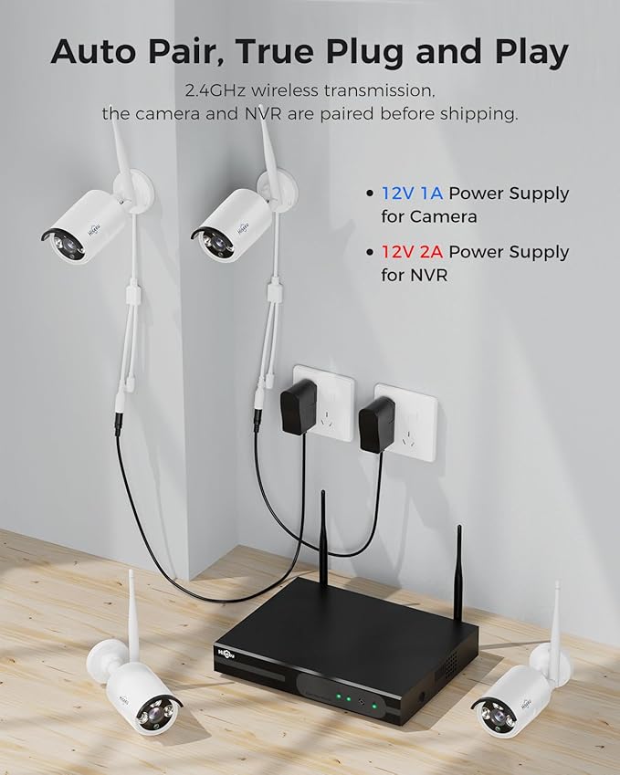 Hiseeu Wireless WiFi Security Camera System, Wired Plug-in Powered, Expandable - Image 5