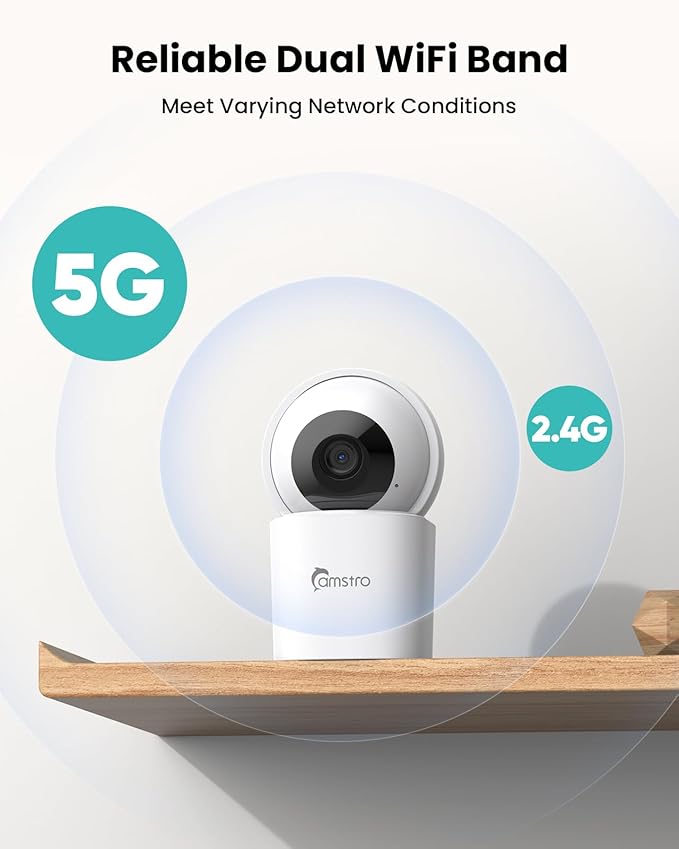 CAMSTRO 3K Indoor Security Camera, 360°PTZ Home Baby/Pet Monitor, Auto Tracking - Image 2
