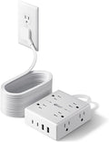 25Ft Long Extension Cord, Flat Plug Power Strip by SUPERDANNY