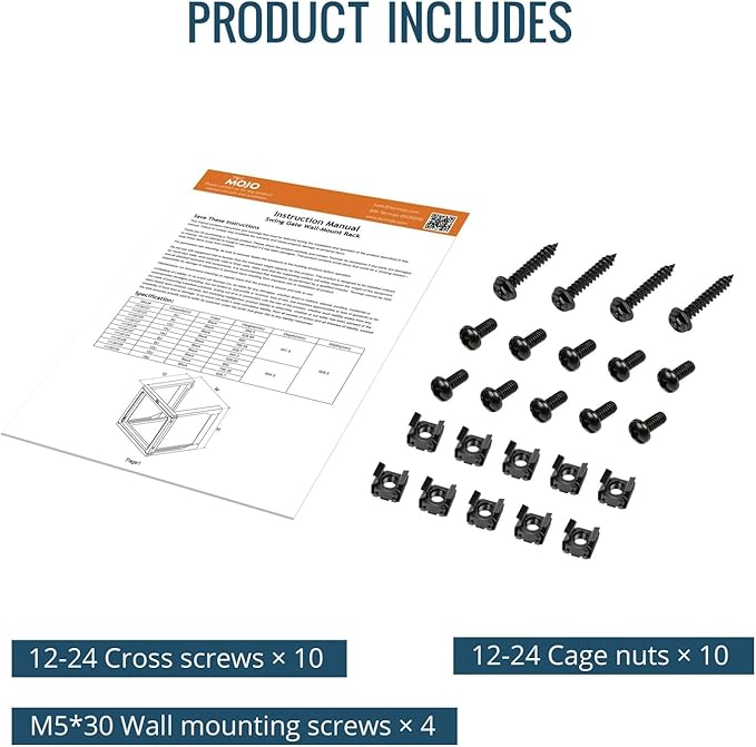 Tecmojo 6U Wall Mount Server Rack Swing Gate, 19in Computer/AV/Data/IT/Media - Image 6