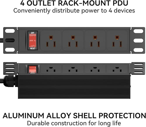 10" Rack PDU- 1U 10-inch Mini Rack Power Distribution Unit - Image 2