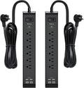 2 Pack Surge Protector Power Strip by Mifaso