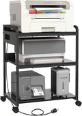 Livofloral Printer Stands with Charging Station, 25.2 x 18.9 Inch Large Printer by Livofloral