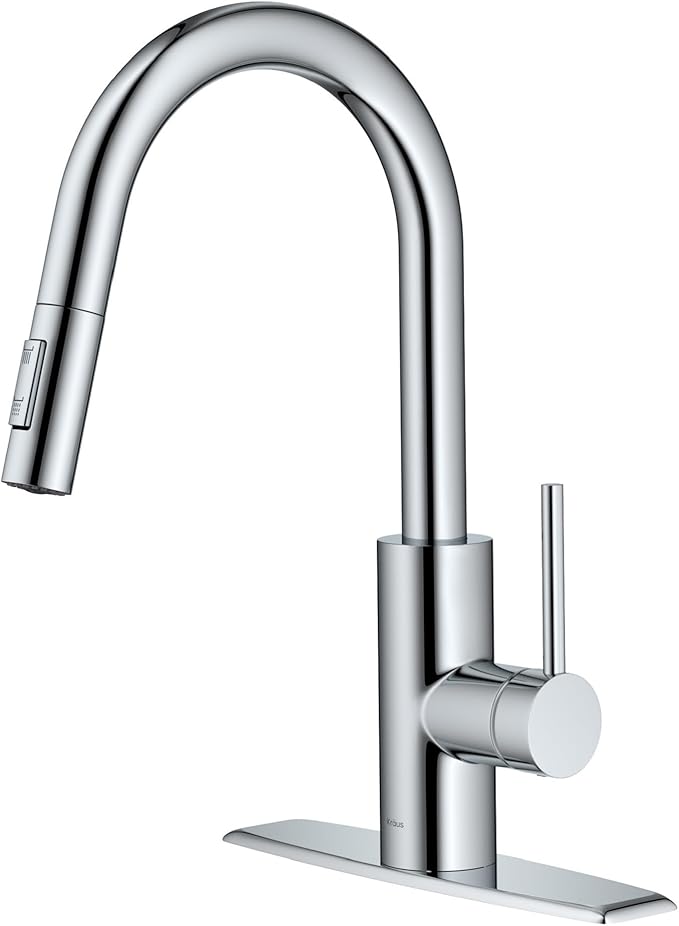 KRAUS Oletto Single Handle Pull Down Kitchen Faucet by KRAUS