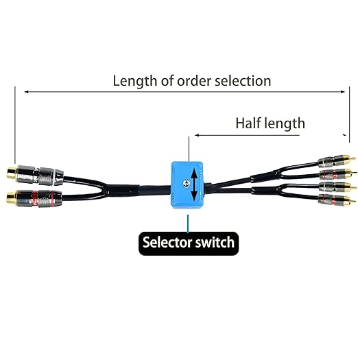 Arklove 5ft Sound Channel swicher 2 Female to 4 Male RCA Switch Selector 2 in 1 - Image 4
