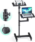 Projector Stand Tripod: 2 Shelves Mobile Laptop Cart Adjustable Height 45 to 64 by Wphold