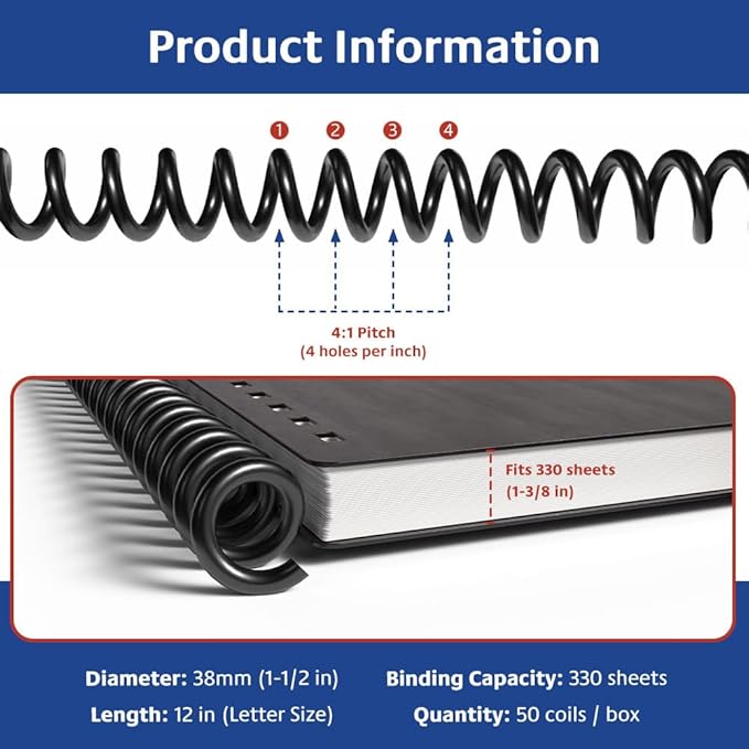 TruBind 38mm Spiral Binding Coils - Image 4