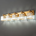 FDPBY Modern 5-Light Gold Brushed Brass Finish Crystal Wall Light by FDPBY