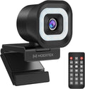 4K Webcam with 5-Level LED Light, 12MP Camera, USB Webcam with Dual by MOERTEK