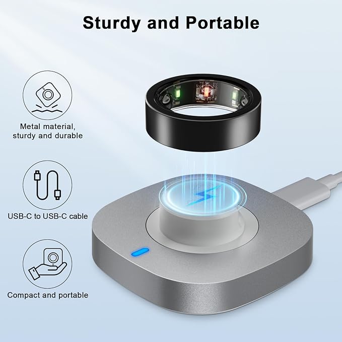 ZOOROO Charger Compatible with Oura Ring Gen 3 Size 11, Fast Charging Dock with - Image 6