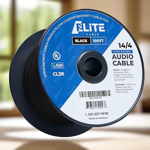 Elite 14/4 Speaker Wire 100ft, UL Listed, - Image 9