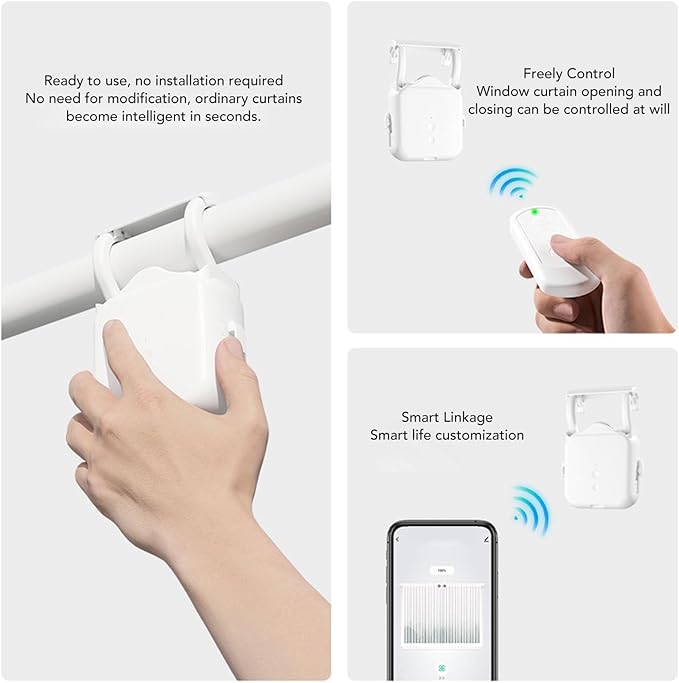 Diydeg Smart Curtain Motor, Solar Powered APP Remote Control Automatic Curtain - Image 4