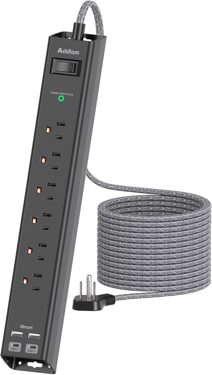 Extension Cord with Multiple Outlets 10 Ft by Addtam
