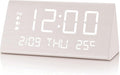 JALL Digital Alarm Clock, with Wooden Electronic LED Time Display, 3 Alarm by JALL