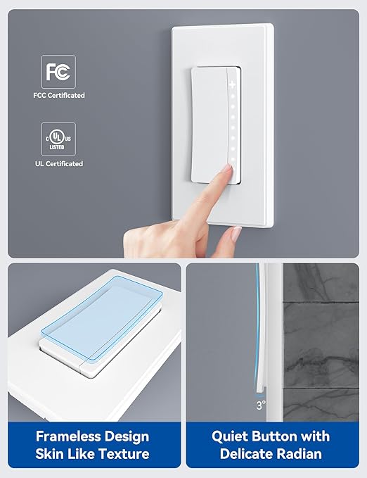 ELEGRP Single Pole Smart Dimmer Light Switch DPR10, 2.4GHz Wi-Fi Dimmer Switch - Image 2