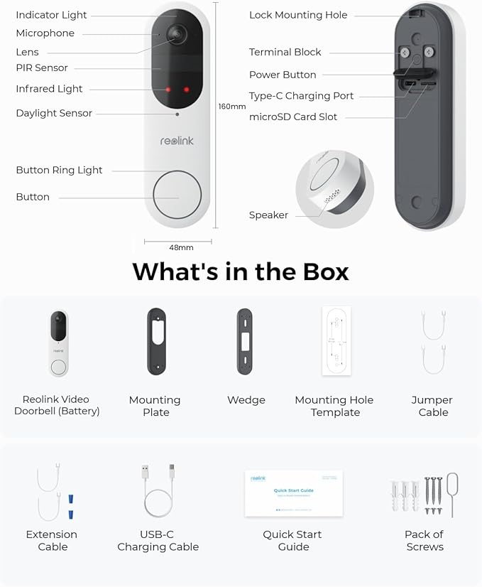 REOLINK Video Doorbell Camera, Battery Version, 2K 150°x150° Head-to-Toe View - Image 9