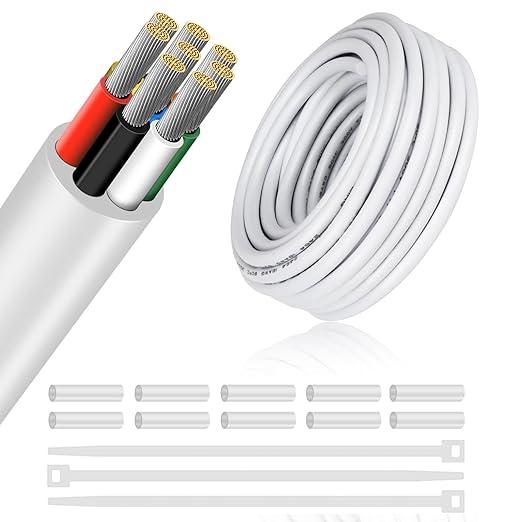 18 Gauge 8 Conductor Electrical Wire, 49.2FT Low Voltage 18/8 Tinned Copper by RESHAKE