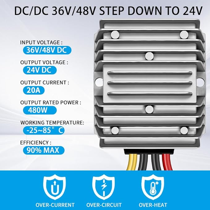 DC 36V/48V Step Down to 24V 20A 480W, DC 36V 48V Buck to 24V Voltage Regulator - Image 5