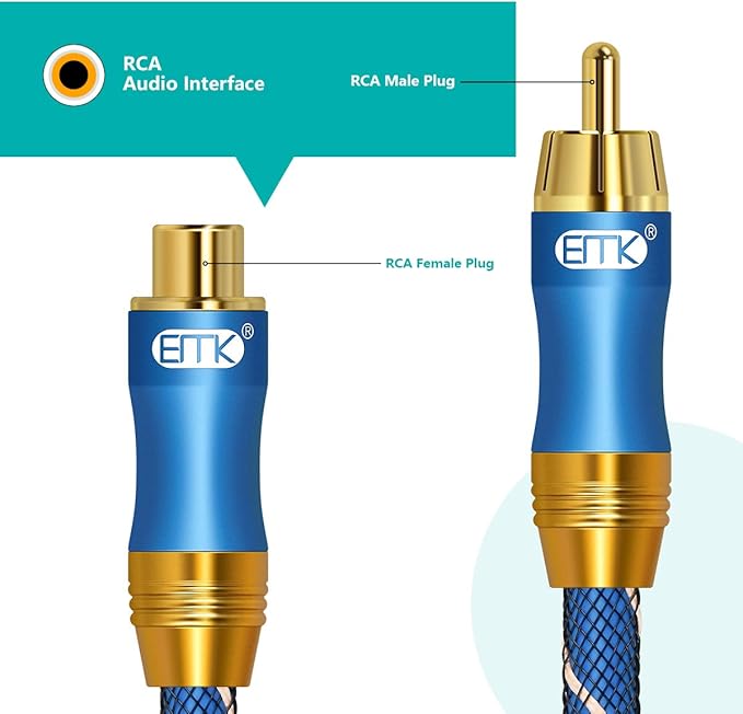 Coaxial Extension Cable EMK Coaxial Male to Female Cable Gold Plated Copper - Image 5