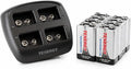 Tenergy TN294 4 Bay 9V Li-ion Battery Charger and 8 Pack 9V 600mAh Li-ion by Tenergy