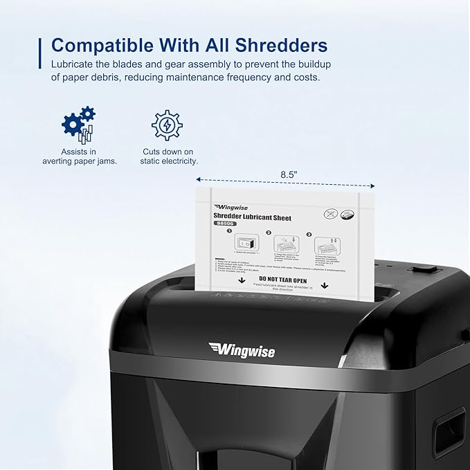 Wingwise 24-Pack Shredder Lubricant Sheets, 8.5 x 6 Inches, Sharpens Blades & - Image 6