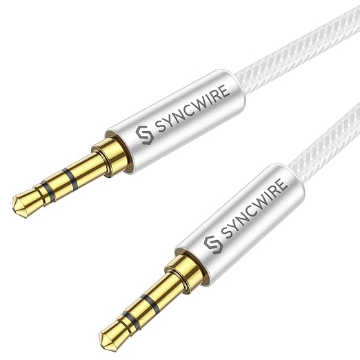 SYNCWIRE 3.5mm Aux Cable Nylon Braided Auxiliary Audio Cable Male to Male by SYNCWIRE