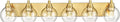 METWET Bathroom Light Fixtures, 6 Light Brushed Gold Vanity Light, 38 Inch by Metwet