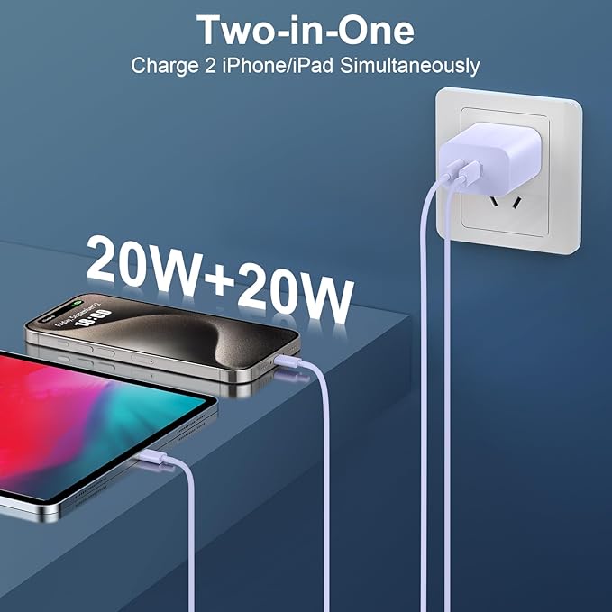 Phone 17 16 15 Pro Max Charger Fast Charging, 20W USB C Charger Block - Image 3