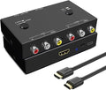 Azduou 2 AV to HDMI, 1080P/720P TV 2 Way RCA Composite CVBS AV Switch to HDMI by Azduou
