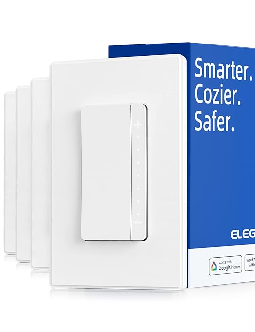 ELEGRP Single Pole Smart Dimmer Light Switch DPR10, 2.4GHz Wi-Fi Dimmer Switch by ELEGRP%7CELEGROUP