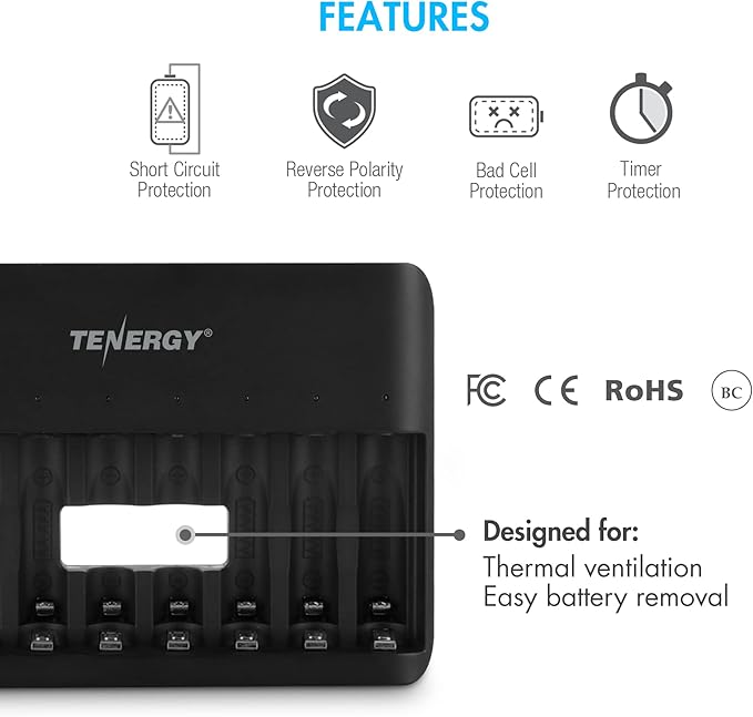 Tenergy TN477U 8-Bay Fast Charger - Image 6
