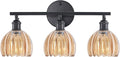 Shenmoyl Bathroom Light Fixtures, 3-Light Black Vanity Wall Light Over Mirror by Shenmoyl