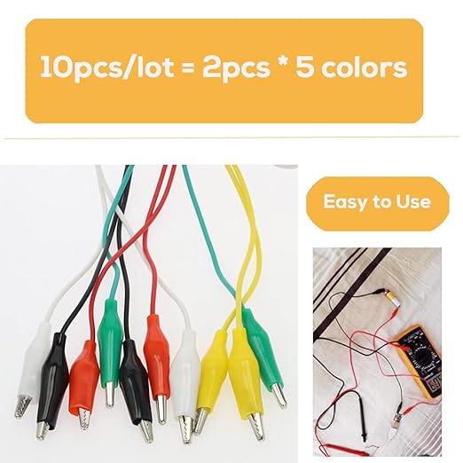 Alligator Clips Electrical, 5 Colors Jumper Wires Kit - Image 3