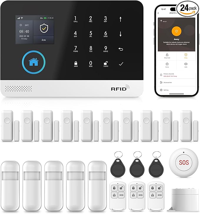 PGST Wireless Home Alarm System, 24-Piece Kit by PGST