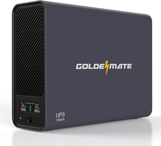 GOLDENMATE 1000VA/600W Lithium UPS Battery Backup & Surge Protector, Backup by GOLDENMATE
