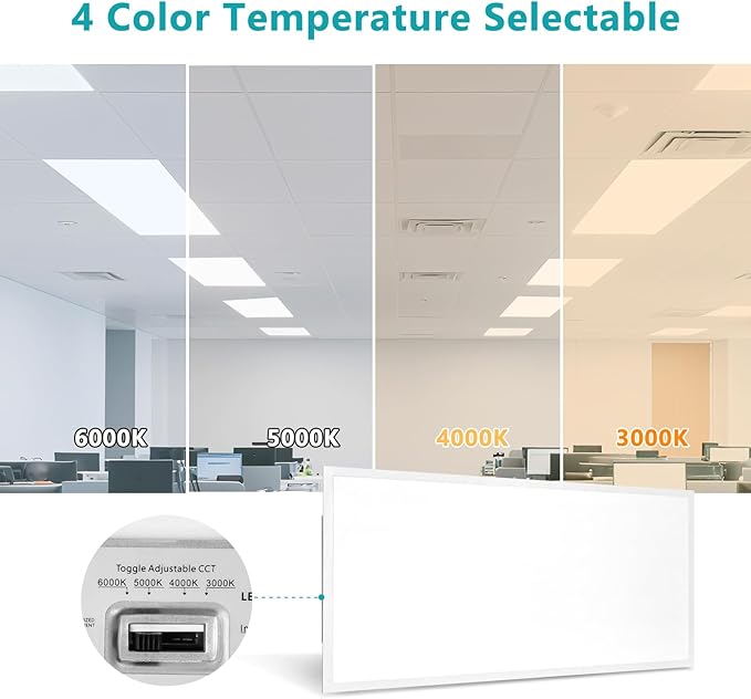 VocgoUU 2x4 LED Flat Panel Light, 24 Pack, Selectable 40W/50W/60W, - Image 2