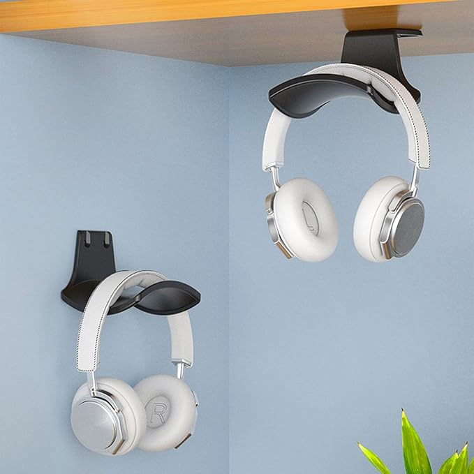SIROLISA 2-Pack Headphone Stand Hanger Wall Hooks, Save Space Headset Stand - Image 7