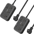 2 Pack Power Strip with 6 Outlets and 4 USB, NTONPOWER Flat Plug Extension Cord by NTONPOWER