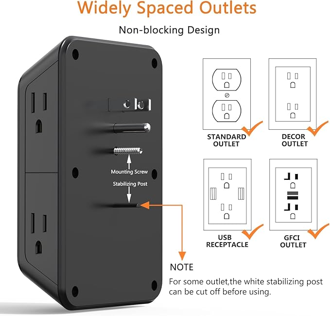 USB Wall Charger Power Strip Surge Protector - Image 6