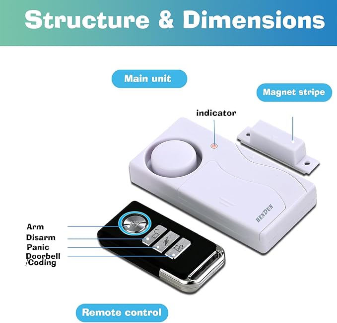 HENDUN Updated Door Alarm for Home Security, Pool Alarm for Kids Safety - Image 2