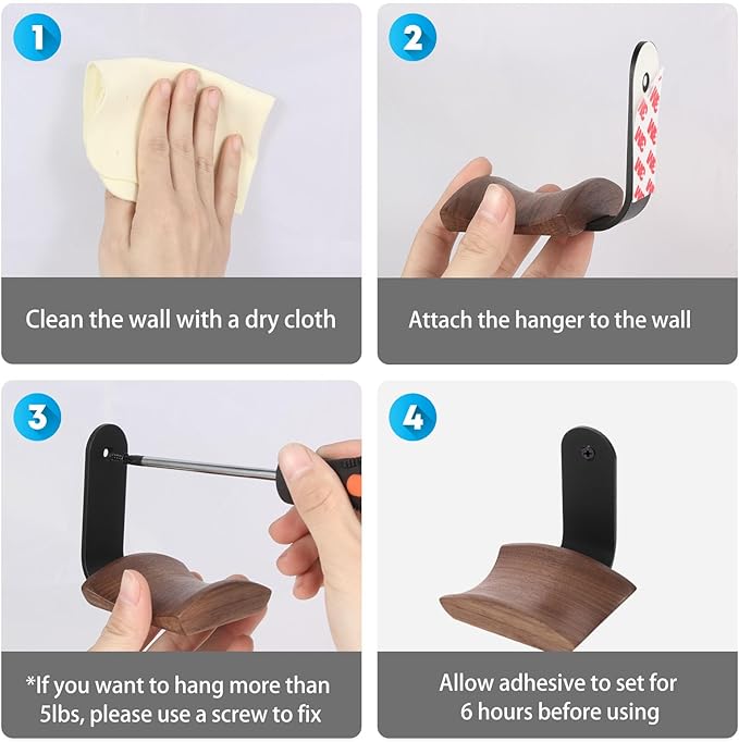 Mt.Jun Beech Wood Headphone Wall Mount Holder, - Image 5