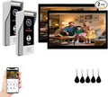 Video Doorbell Intercom System, 10 Inches Touch Screen Video Doorbell Door by ANJIELOSMART